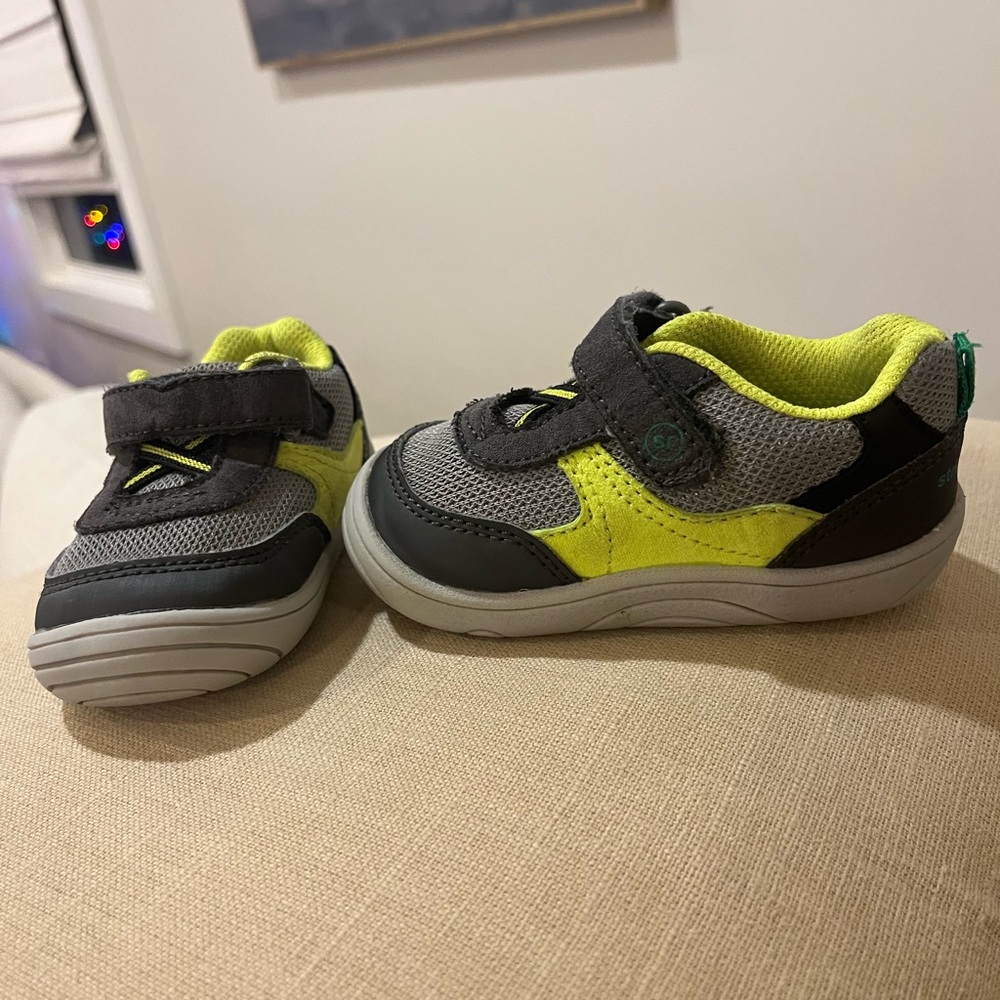 Stride Rite Black and Neon Kids' Sneakers